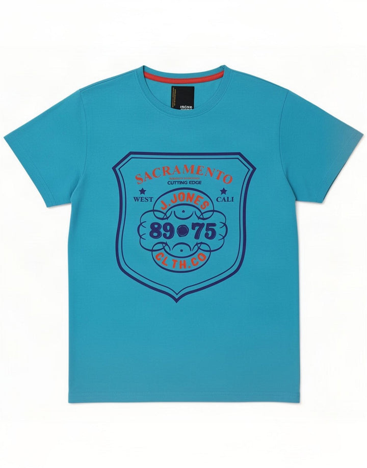 Jack & Jones Herre grafisk T-shirt Top Medium Blue