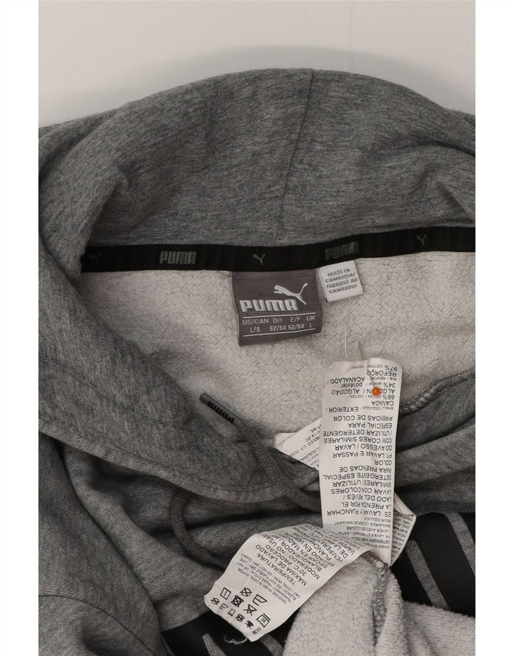 PUMA Grafisk hættetrøje til mænd Stor grå bomuld
