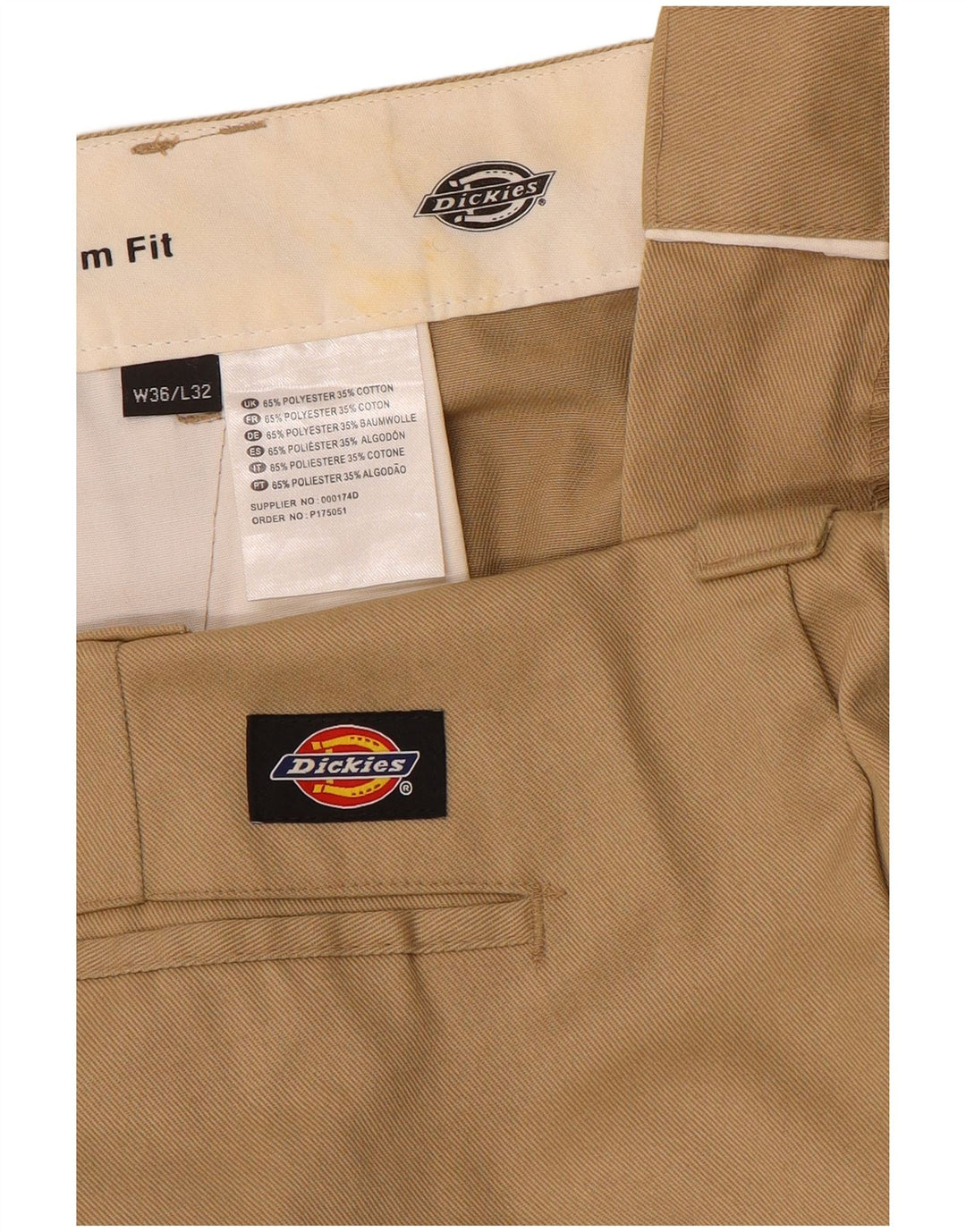 Dickies Herre Slim Fit Chino Bukser W36 L32 Beige Polyester