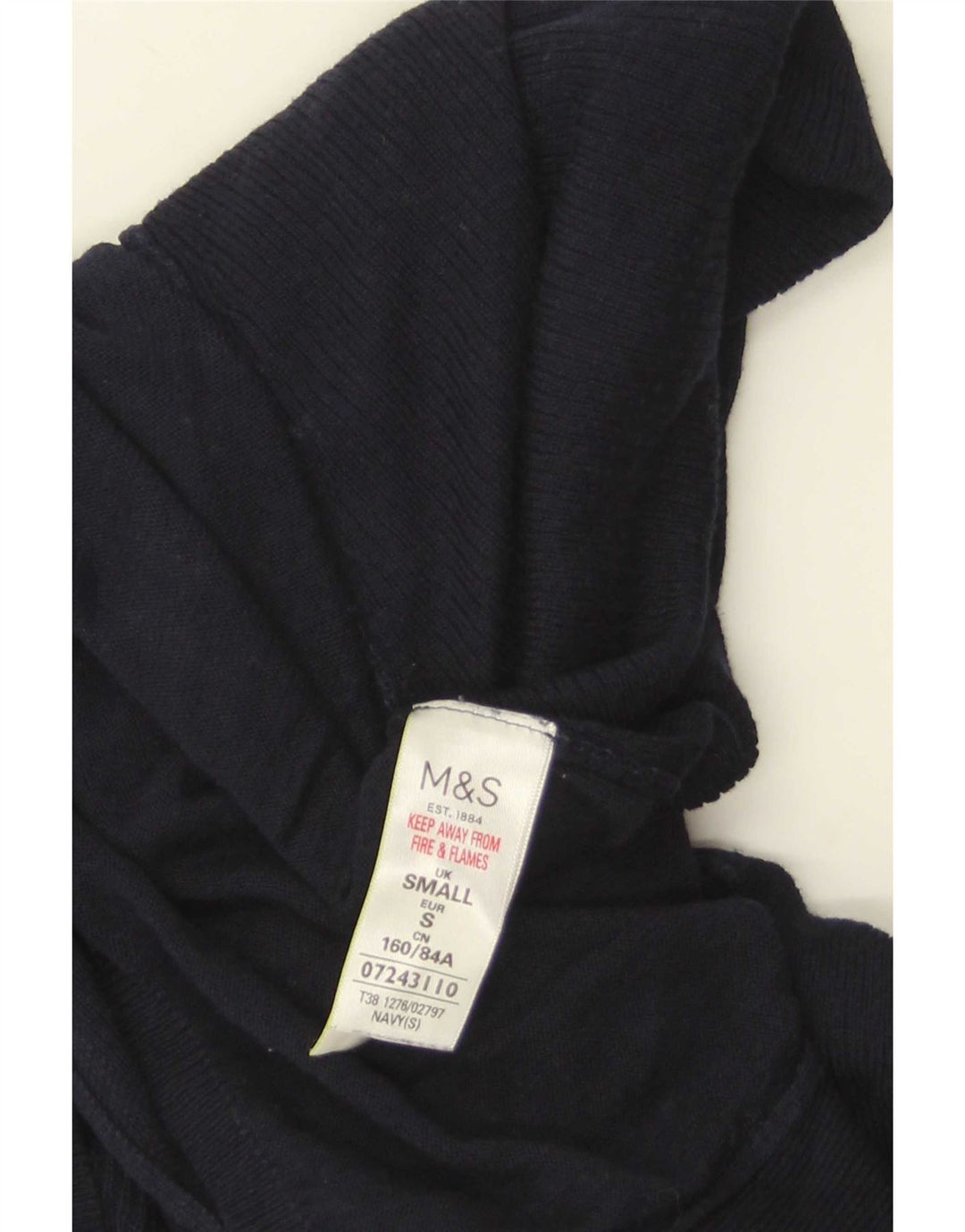 Marks & Spencer Womens Open Cardigan Sweater UK 10 Small Navy Blue Acryl