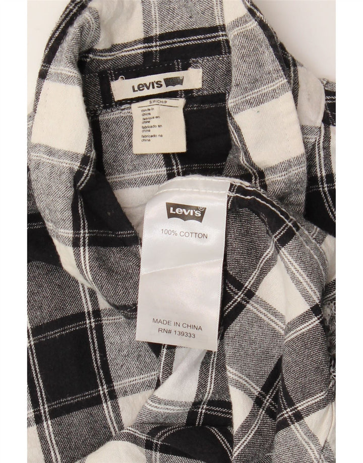 LEVI'S Flanelskjorte til kvinder UK 10 Lille sort ternet bomuld