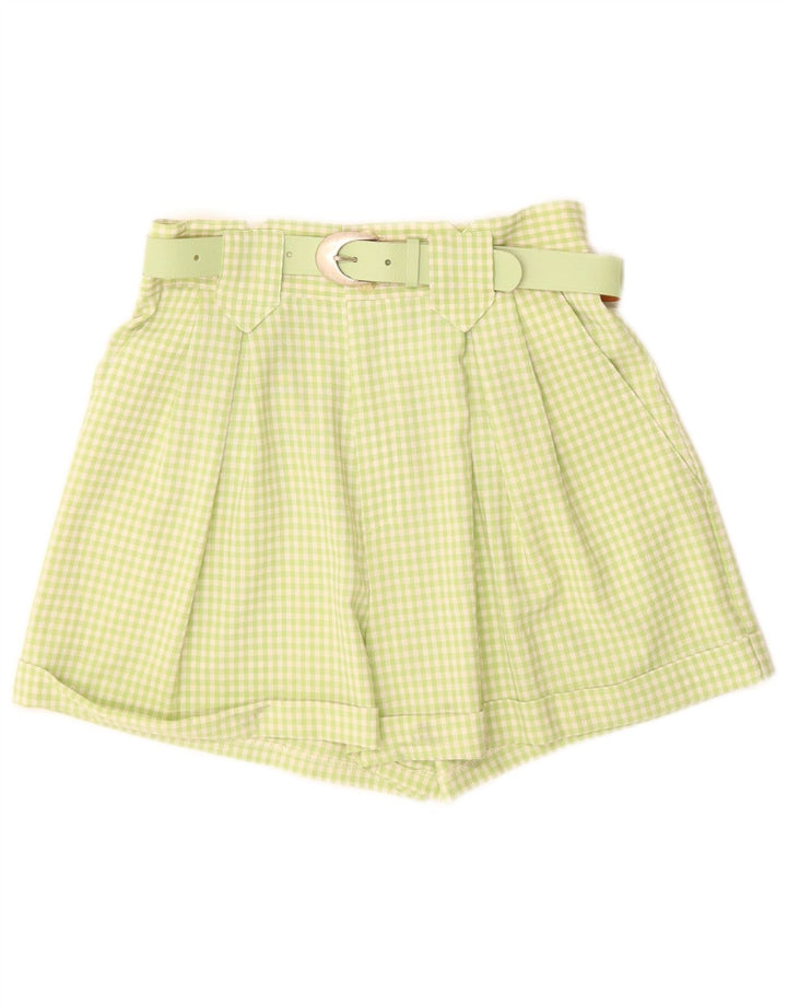 PIMKIE Dame Chino Shorts IT 44 Medium W26 Grøn Gingham