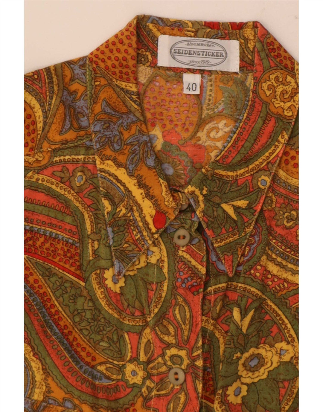 Vintage oversize skjorte til kvinder EU 40 Medium Flerfarvet Paisley