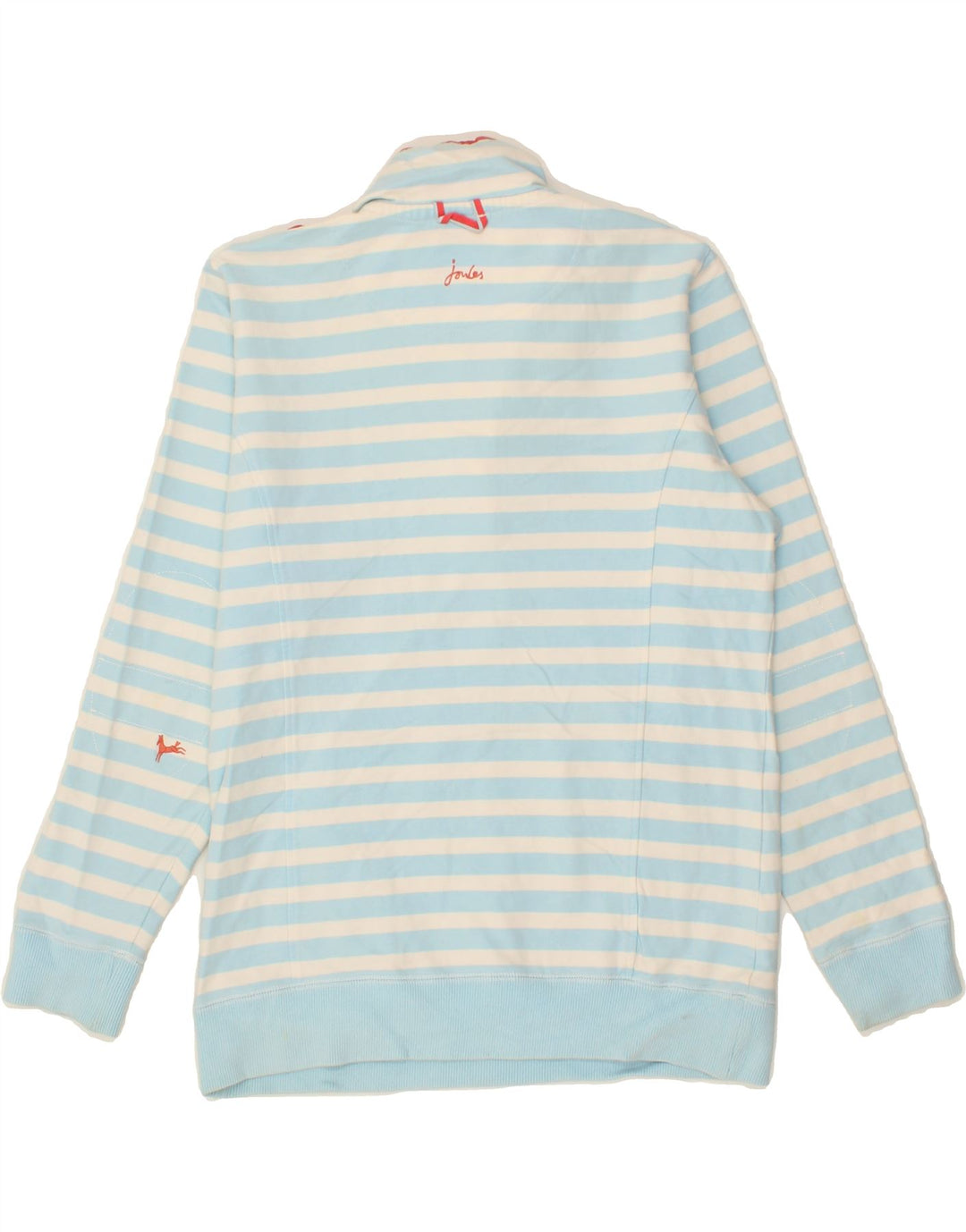 JOULES Womens Loose Fit Button Neck Sweatshirt Jumper UK 10 Small Blue Vintage Joules and Second-Hand Joules from Messina Hembry 