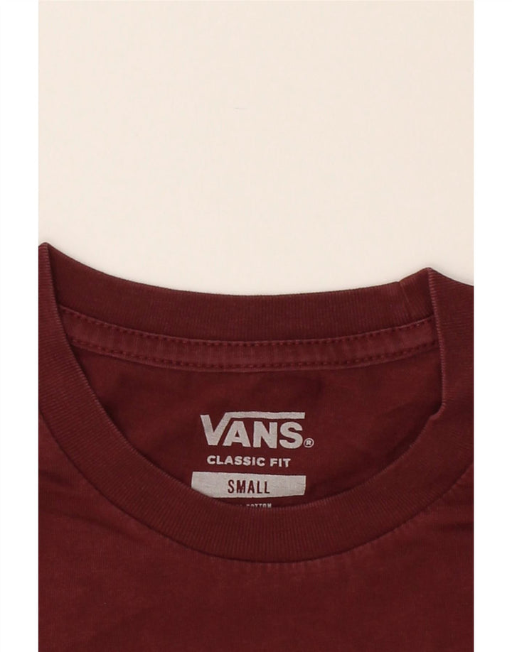 VANS Mens Classic Fit T-Shirt Top Small Burgundy Vintage Vans and Second-Hand Vans from Messina Hembry 