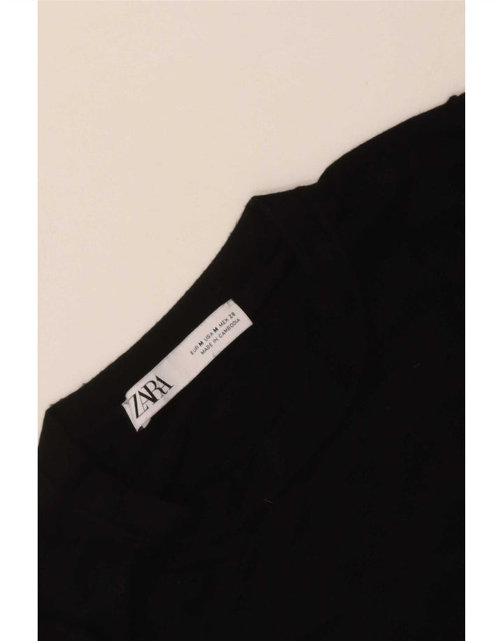 Zara Dame Boat Neck Jumper Sweater UK 12 Medium Black