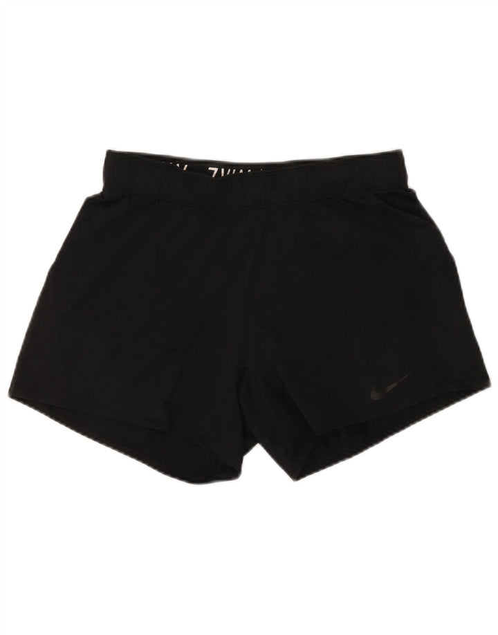 Nike Dame Dri Fit Sport Shorts UK 10 Small Black Polyester