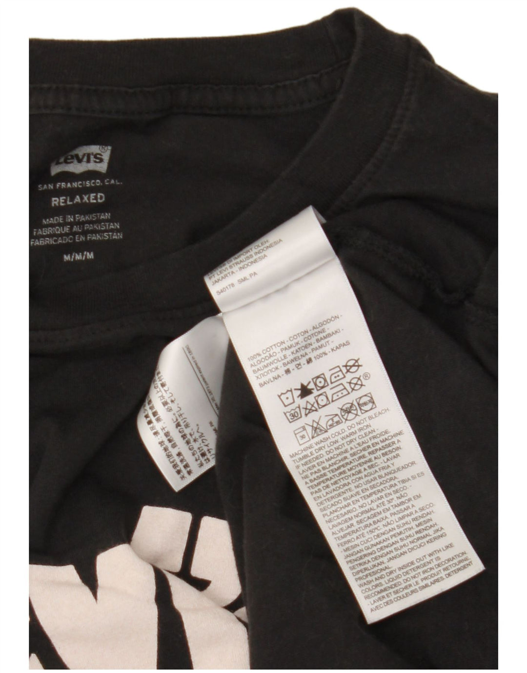 Levi's Herre afslappet grafisk T-shirt top mellem sort bomuld