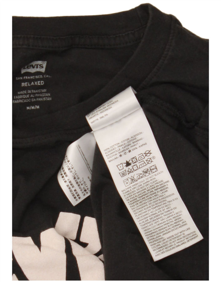 Levi's Herre afslappet grafisk T-shirt top mellem sort bomuld