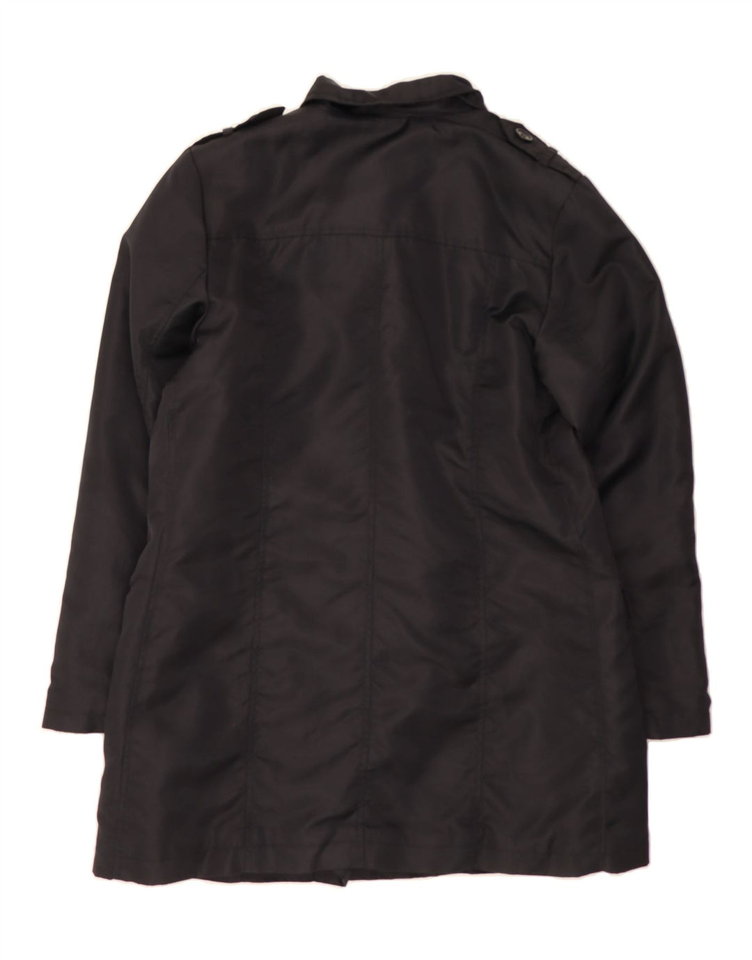 A.WEAR Womens Military Double Breasted Coat UK 10 Small Black Vintage A.Wear and Second-Hand A.Wear from Messina Hembry 