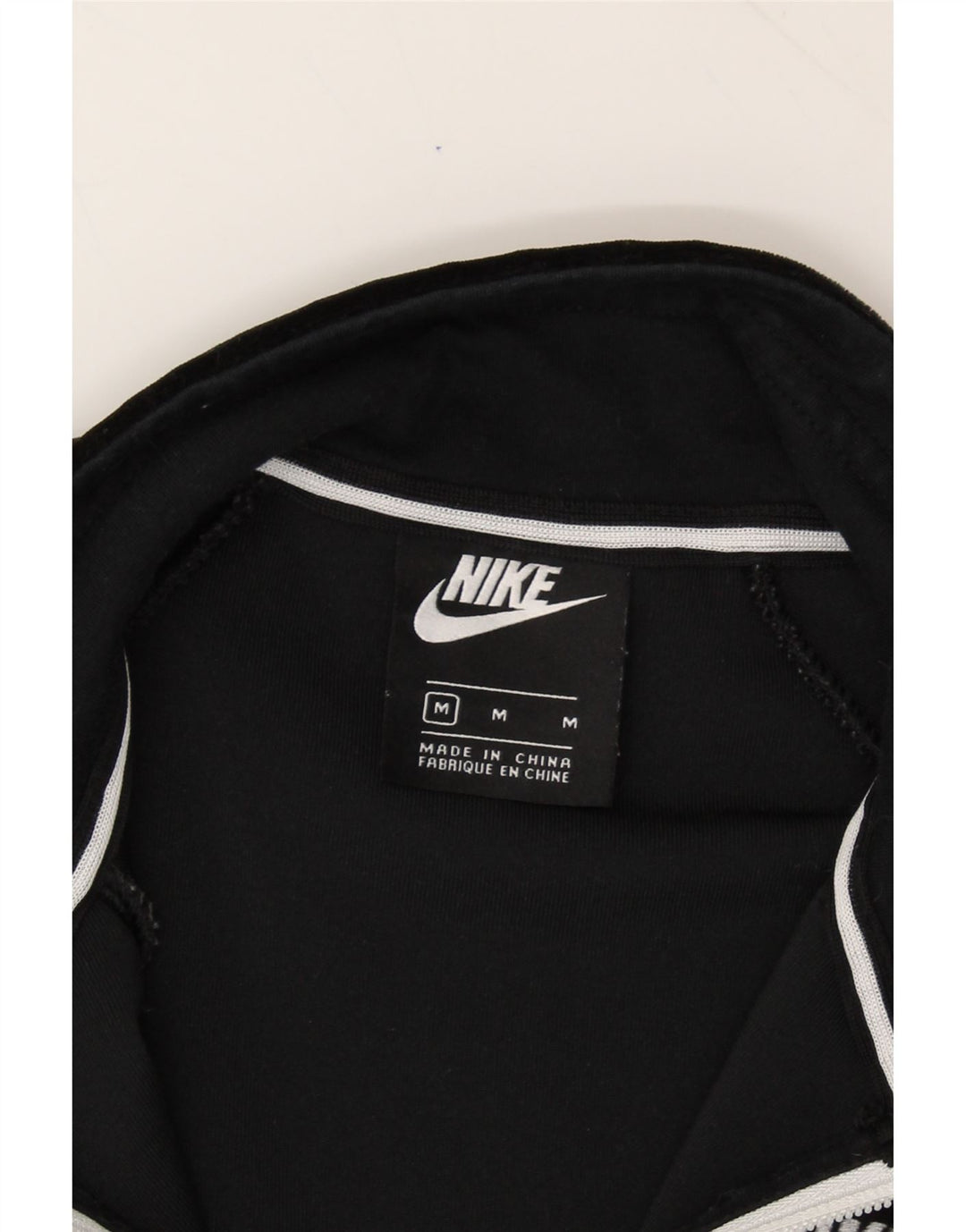 NIKE Womens Zip Neck Sweatshirt Jumper UK 14 Medium Black Polyester Vintage Nike and Second-Hand Nike from Messina Hembry 
