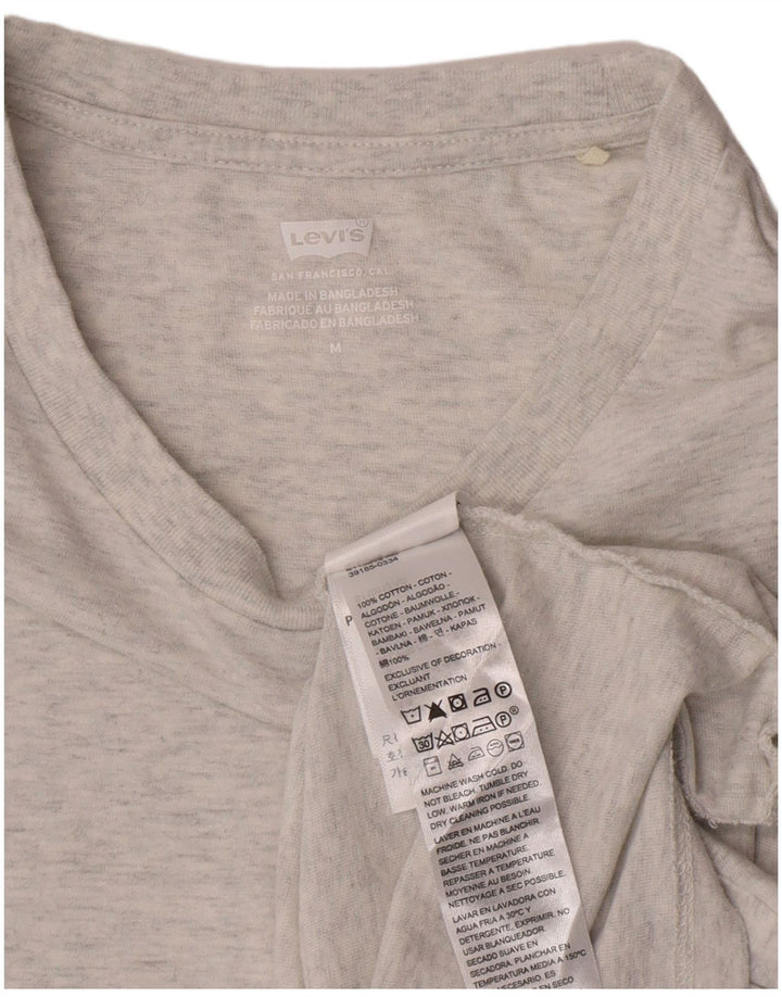 Levi's Dame T-Shirt Top UK 12 Medium Grå Bomuld
