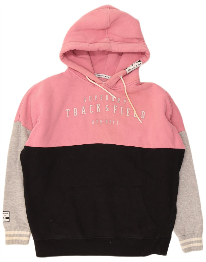 SUPERDRY Womens Oversized Hoodie Jumper UK 10 Small  Multicoloured