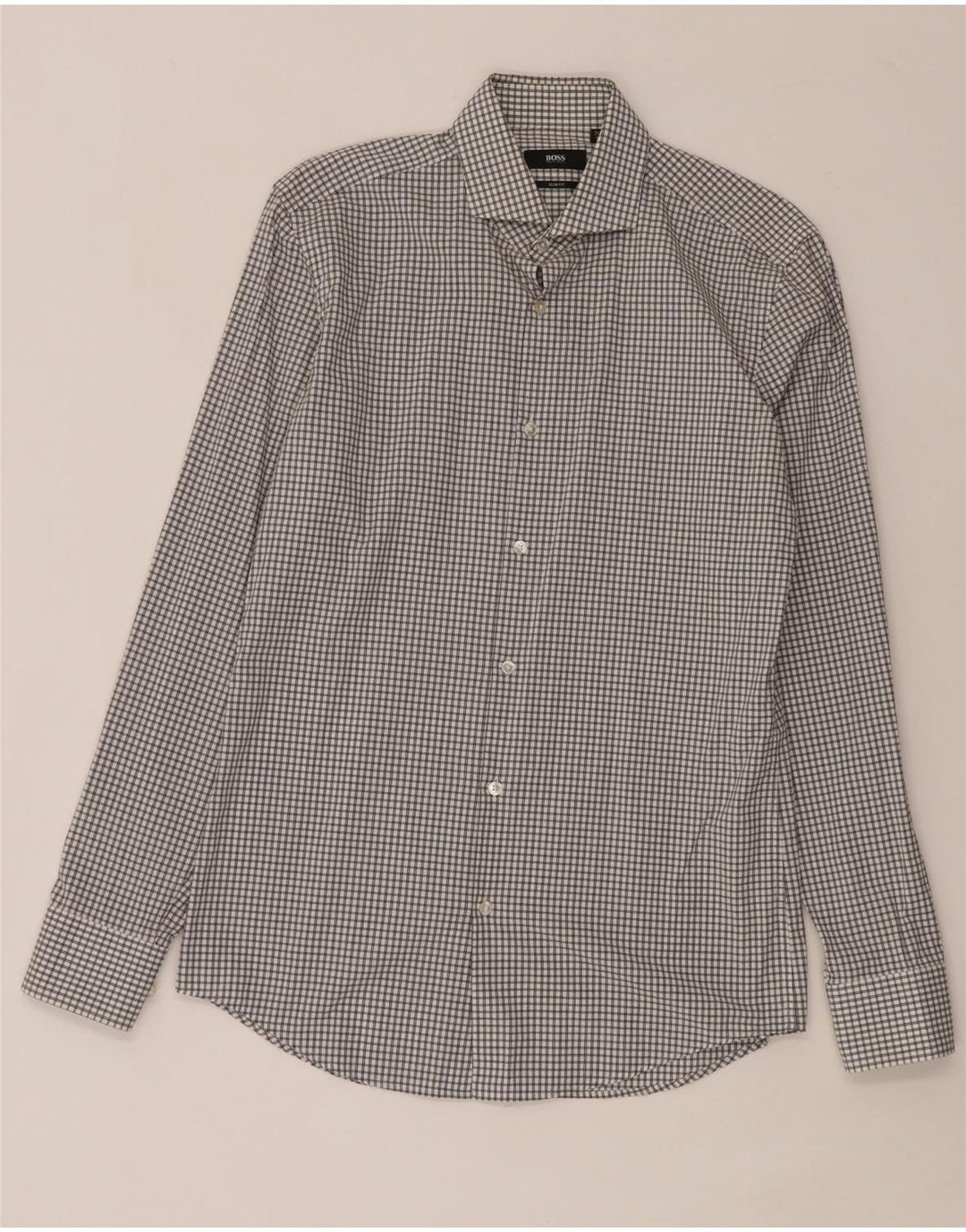 Hugo Boss Herre Slim Fit Skjorte Størrelse 38 15 Medium White Check