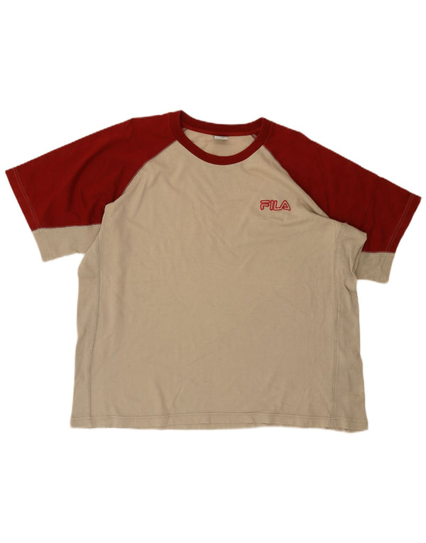 Fila Mens T-Shirt Top IT 56 XL Grey Colourblock Cotton