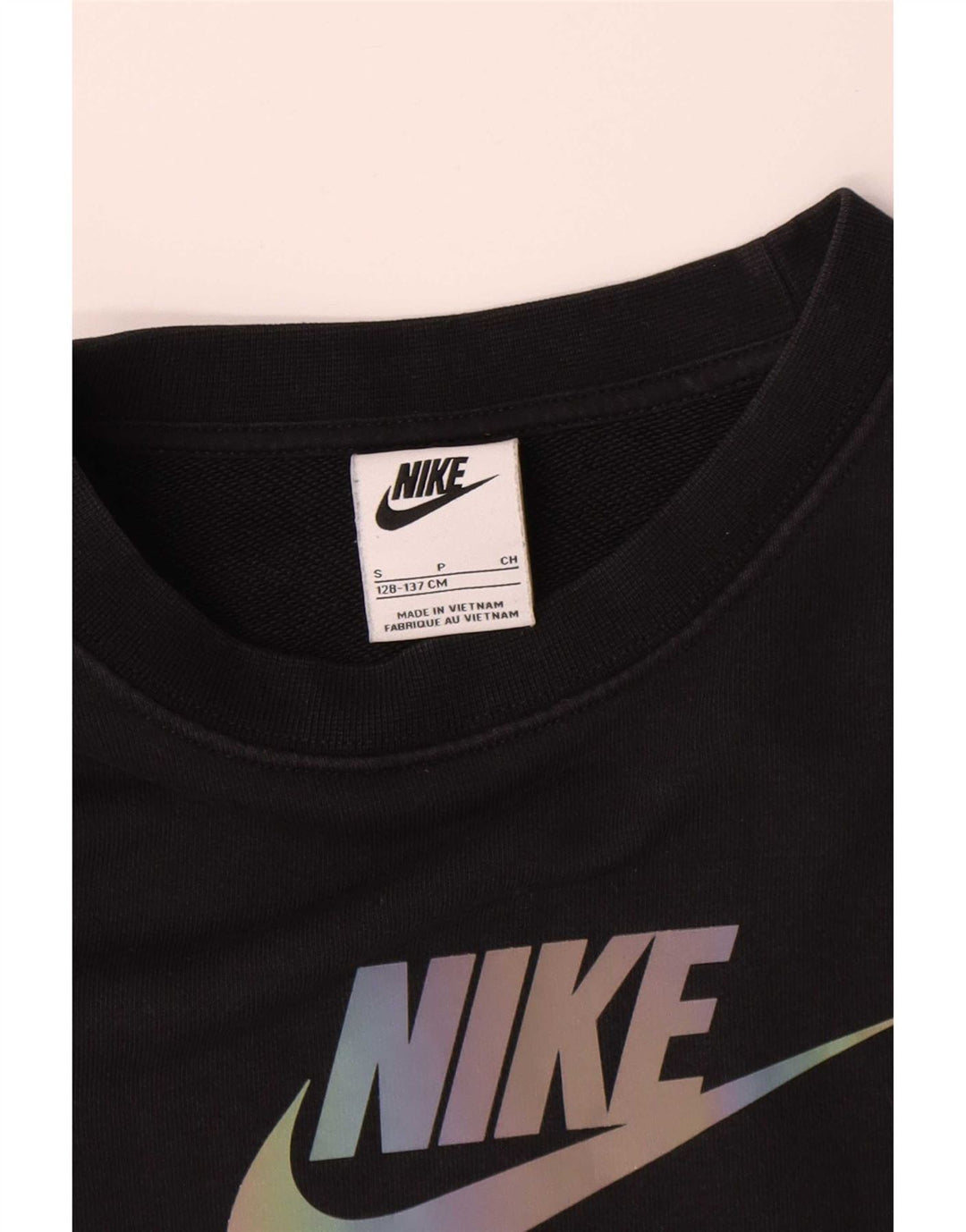 Nike Boys Graphic Sweatshirt Jumper 8-9 år Small Black Colourblock