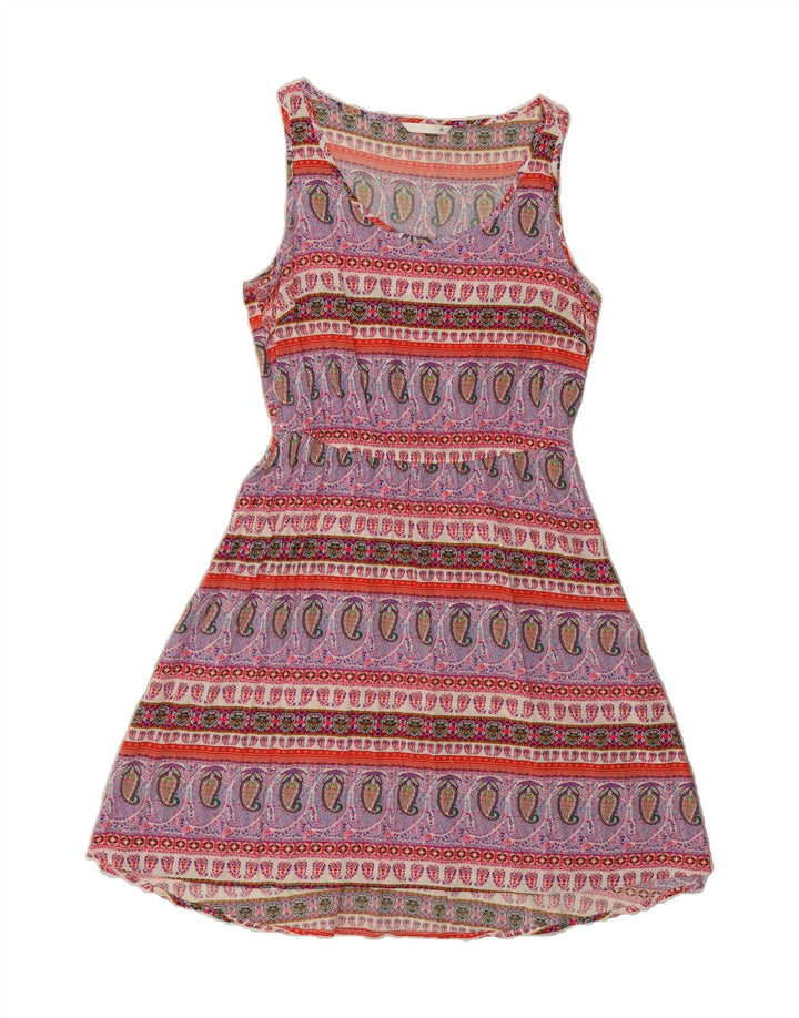 ONLY Womens Sleeveless A-Line Dress EU 38 Medium Multicoloured Paisley Vintage Only and Second-Hand Only from Messina Hembry 