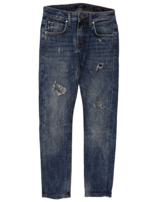 Guess Womens Los Angeles Distressed Skinny Jeans W29 L28 Blå Polyester