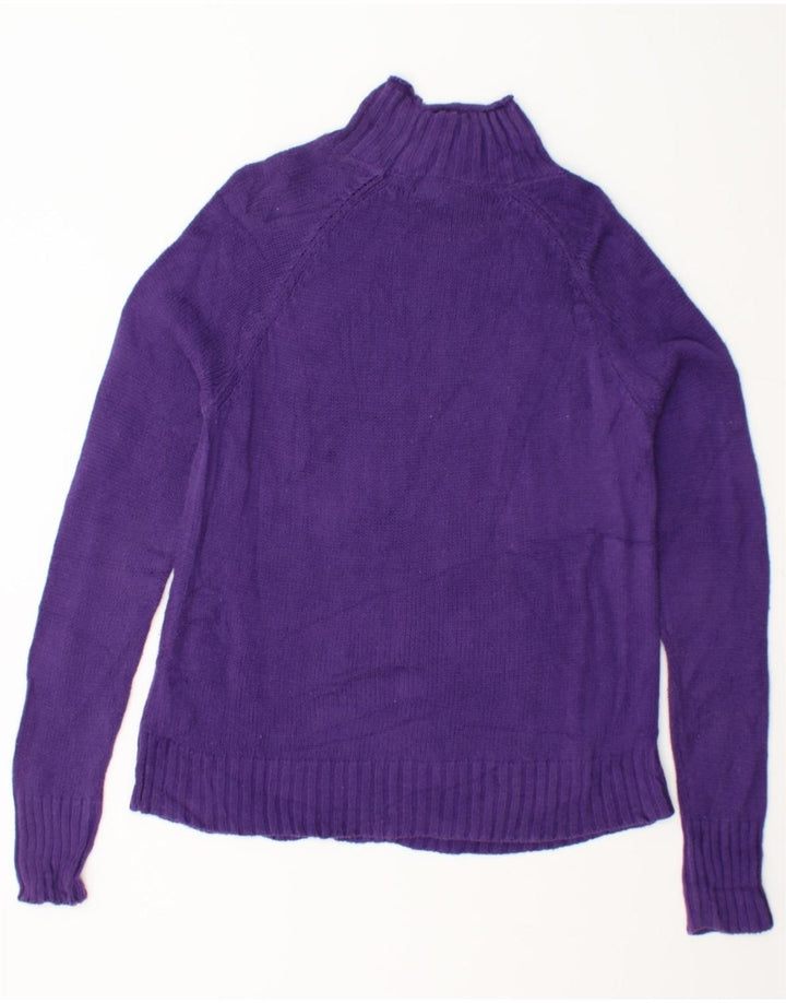 CHAPS Womens Turtle Neck Jumper Sweater UK 14 Medium Purple Cotton Vintage Chaps and Second-Hand Chaps from Messina Hembry 