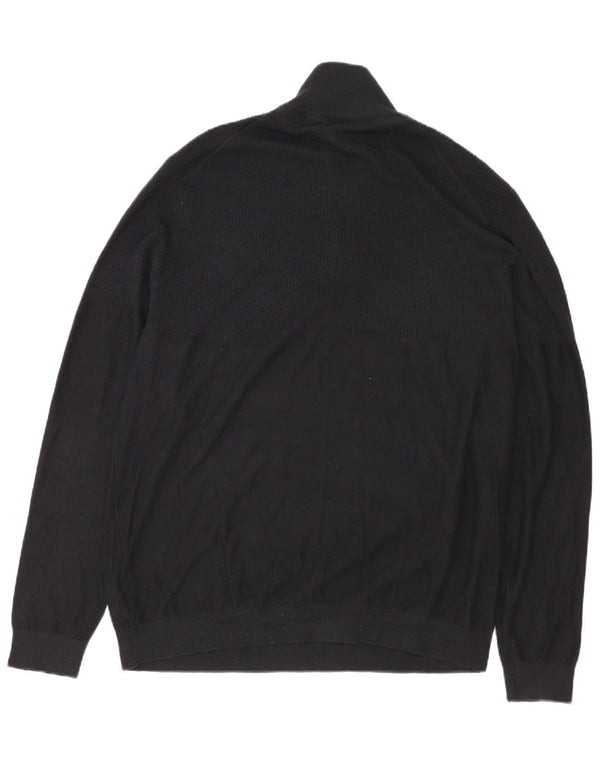 Jack & Jones Herre Zip Neck Jumper Sweater 2XL Sort Bomuld