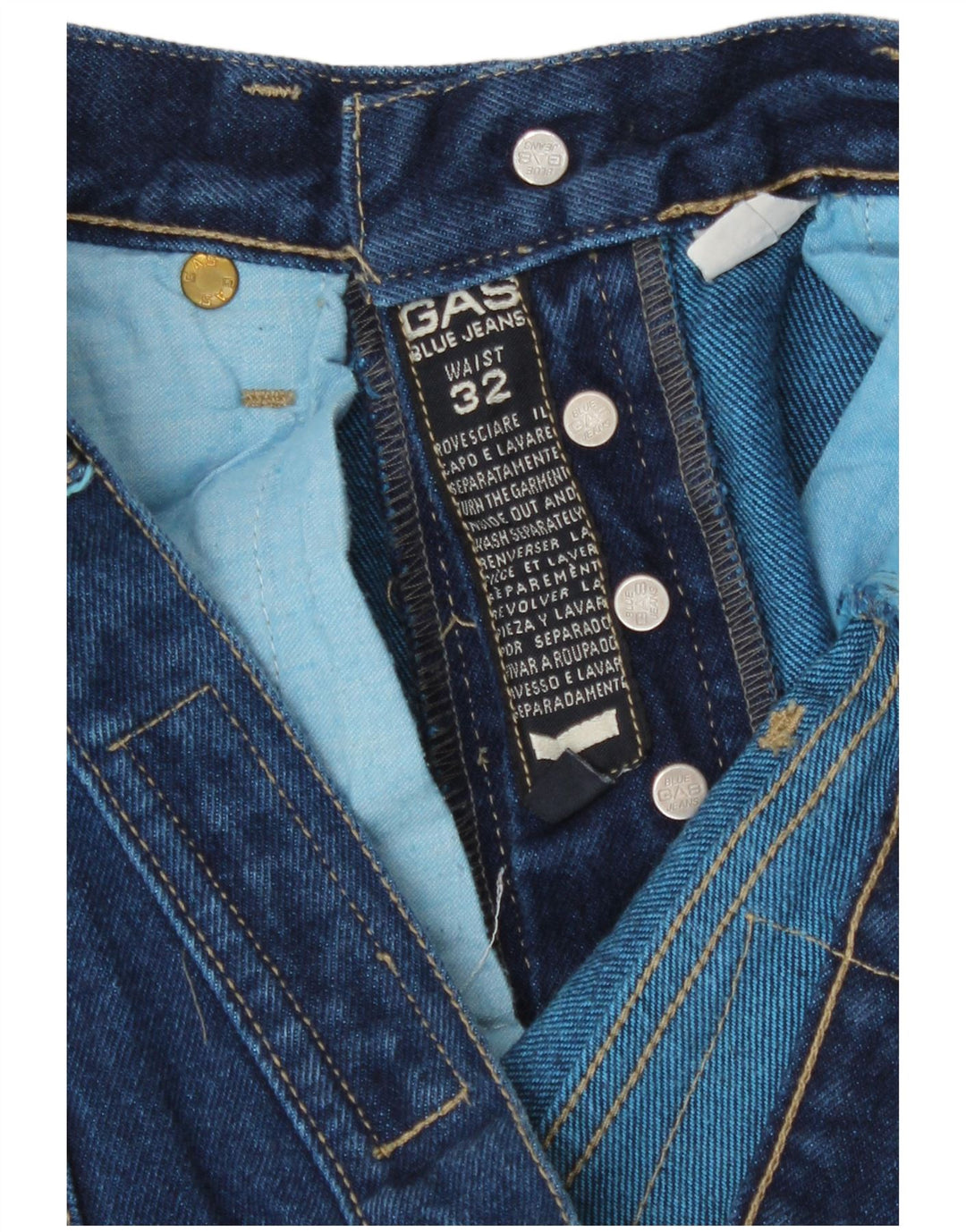 Gas Straight Jeans til mænd W32 L28 blå bomuld