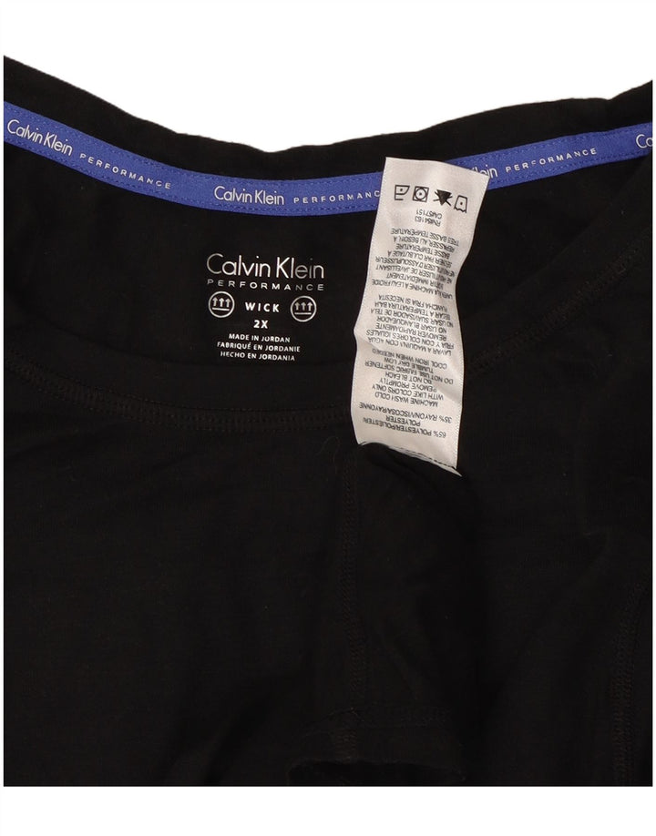 CALVIN KLEIN Dame T-Shirt Top UK 20 2XL Sort Polyester