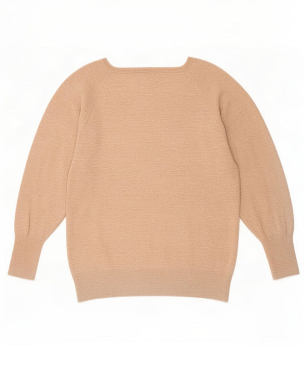 Zara Womens Boat Neck Jumper Sweater UK 14 Medium Beige Flecked