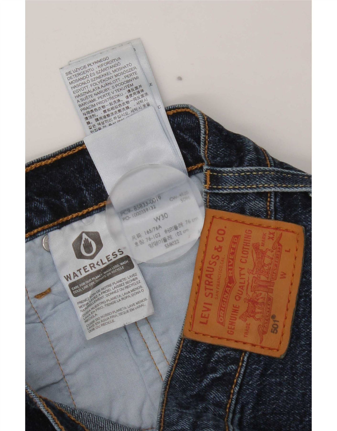 Levi's Dame 501 denimshorts W30 Mellem marineblå bomuld