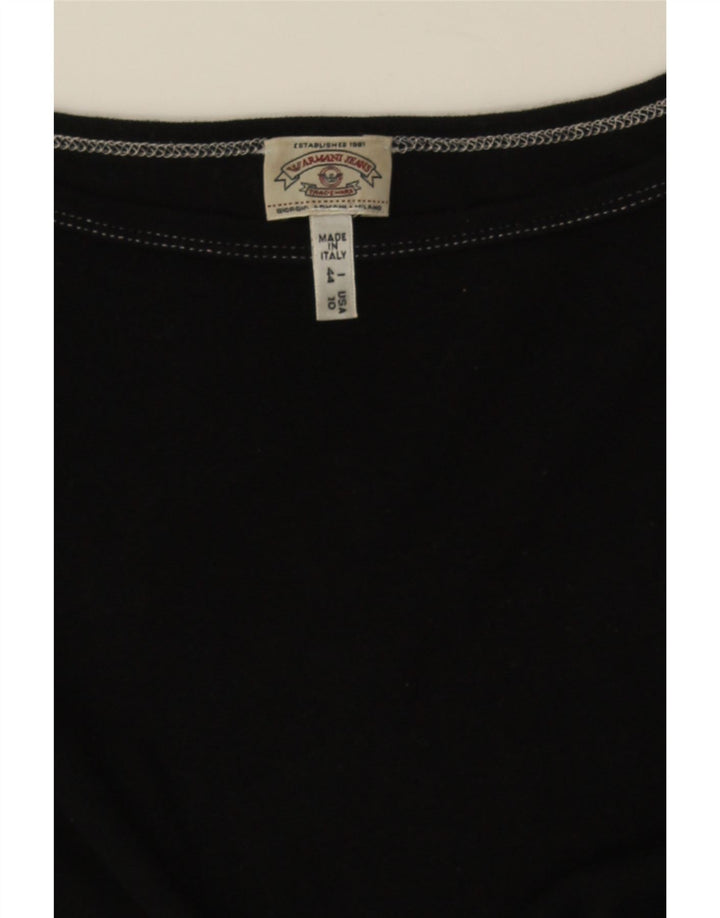 Armani Jeans Dame Crop T-Shirt Top IT 44 Medium Sort