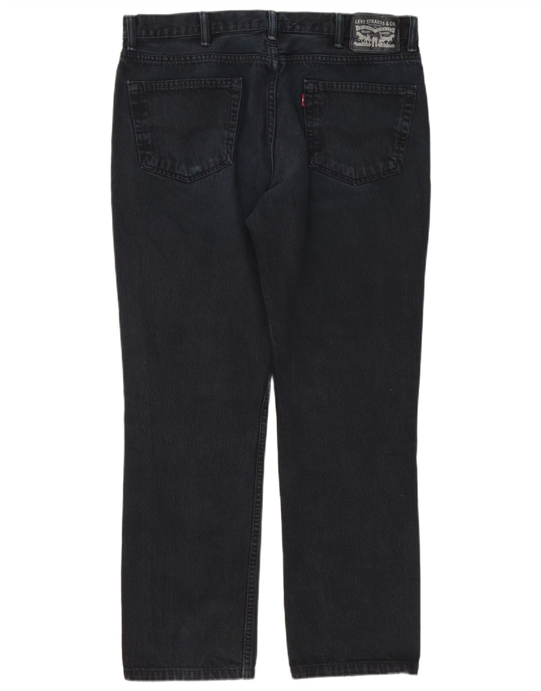 Levi's Men Distressed Straight Jeans W38 L32 Sort Bomuld
