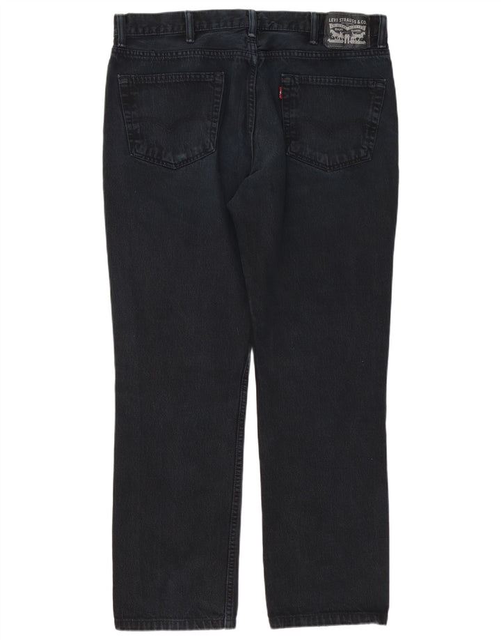 Levi's Men Distressed Straight Jeans W38 L32 Sort Bomuld