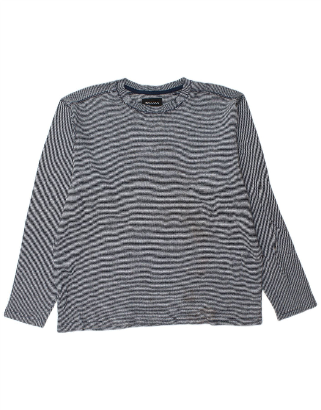 BONOBOS Herre Top Langærmet XL Blå Nålestribet Bomuld