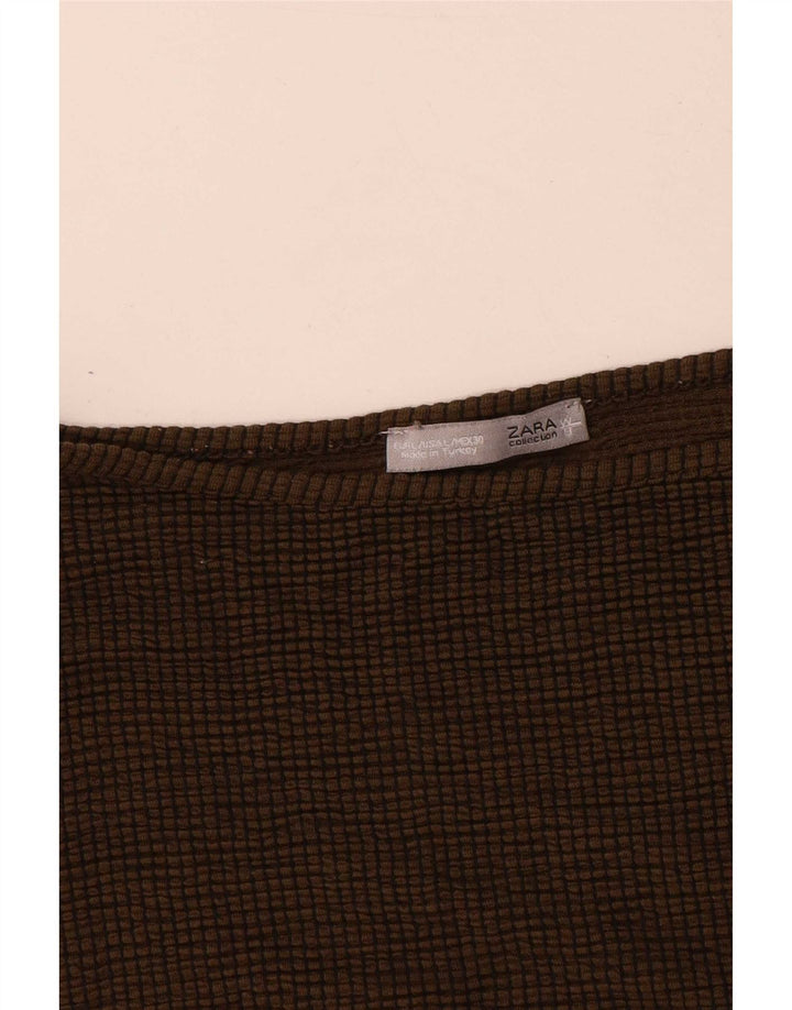 Zara Dame Oversized Top 3/4 ærme UK 16 Stor Brun