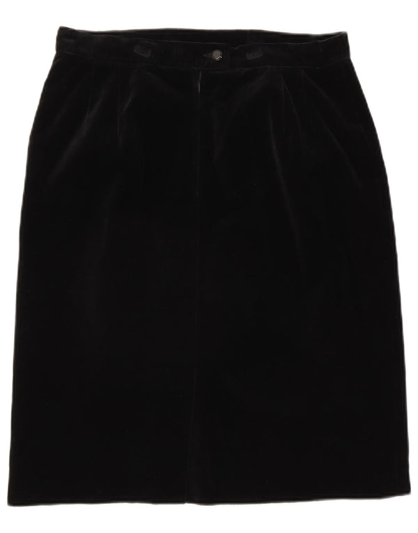 Marina Rinaldi Kvinders Velvet Pencil Skirt Medium W30 Black Bomuld