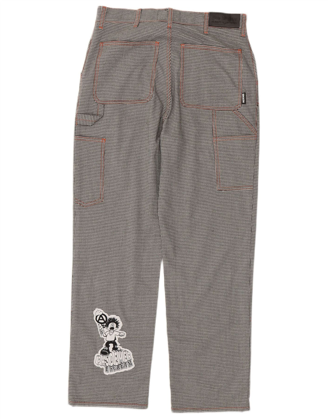 Pas De Mer Graphic Cargo Bukser til mænd W30 L30 Sort Houndstooth tegneserie