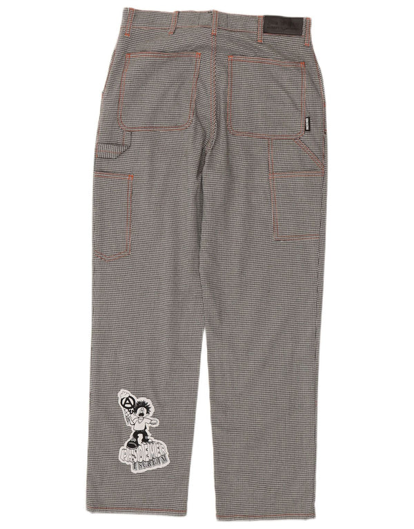 Pas De Mer Graphic Cargo Bukser til mænd W30 L30 Sort Houndstooth tegneserie
