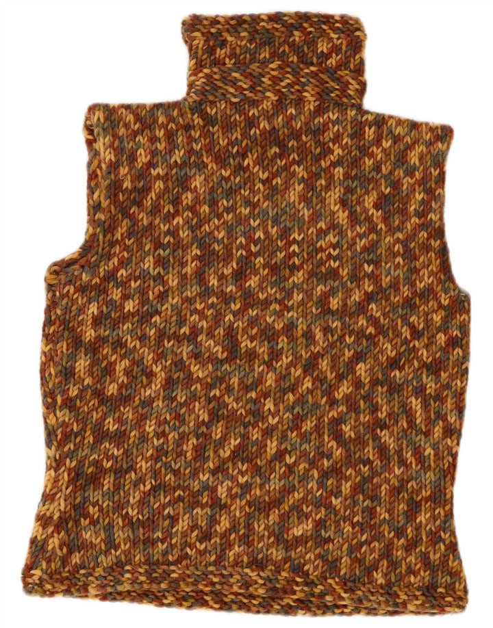 Vintage Dame Roll Neck Vest Tank Top UK 12 Medium Multicolored Flecked