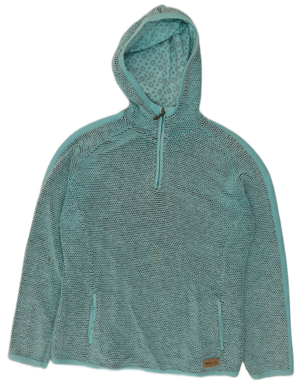 Weird Fish Dame Zip Neck Hoodie Jumper UK 14 Medium Turkis Flecked