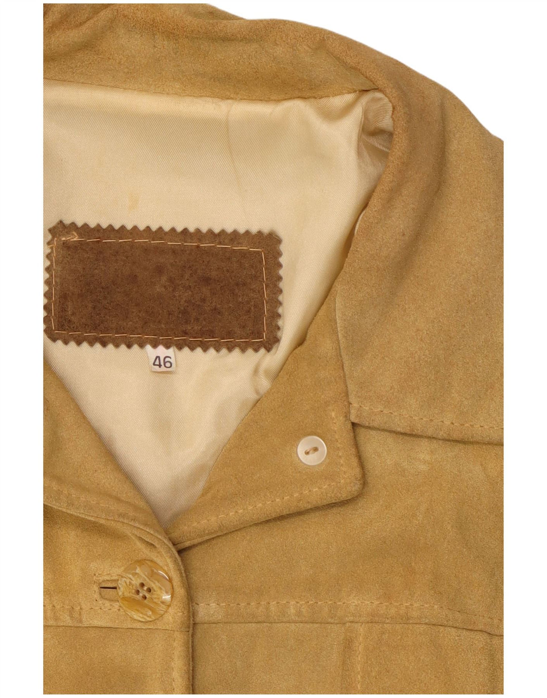 Vintage dame ruskindsjakke IT 46 Stort beige læder