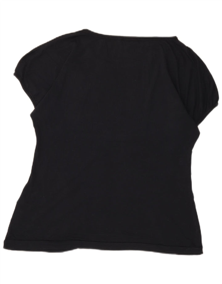 North Sails Dame T-Shirt Top UK 14 Stor Sort Bomuld