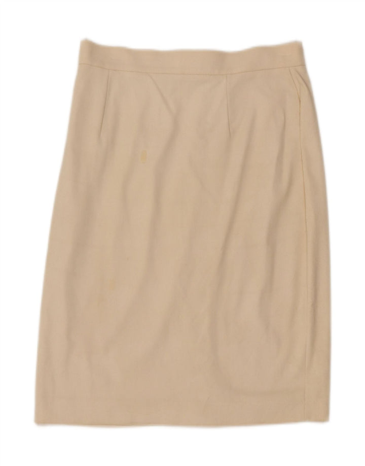 LES COPAINS Womens Straight Skirt IT 44 Medium W28  Off White Rayon Vintage Les Copains and Second-Hand Les Copains from Messina Hembry 