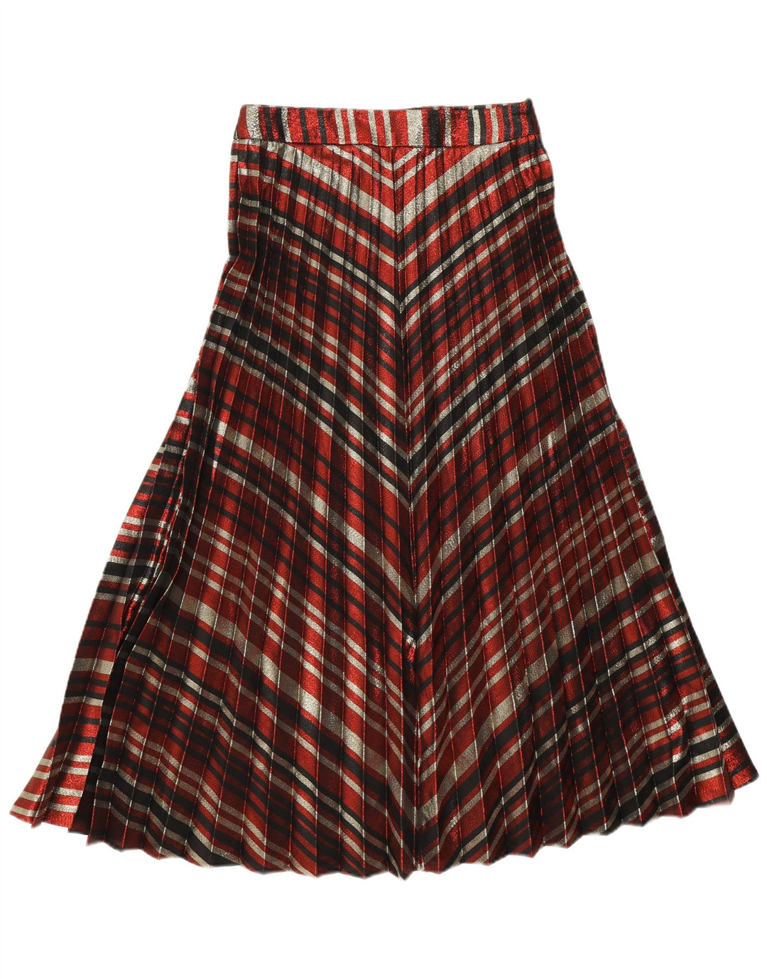 Zara Kniv Plisseret nederdel Small W26 Flerfarvet stribet polyester