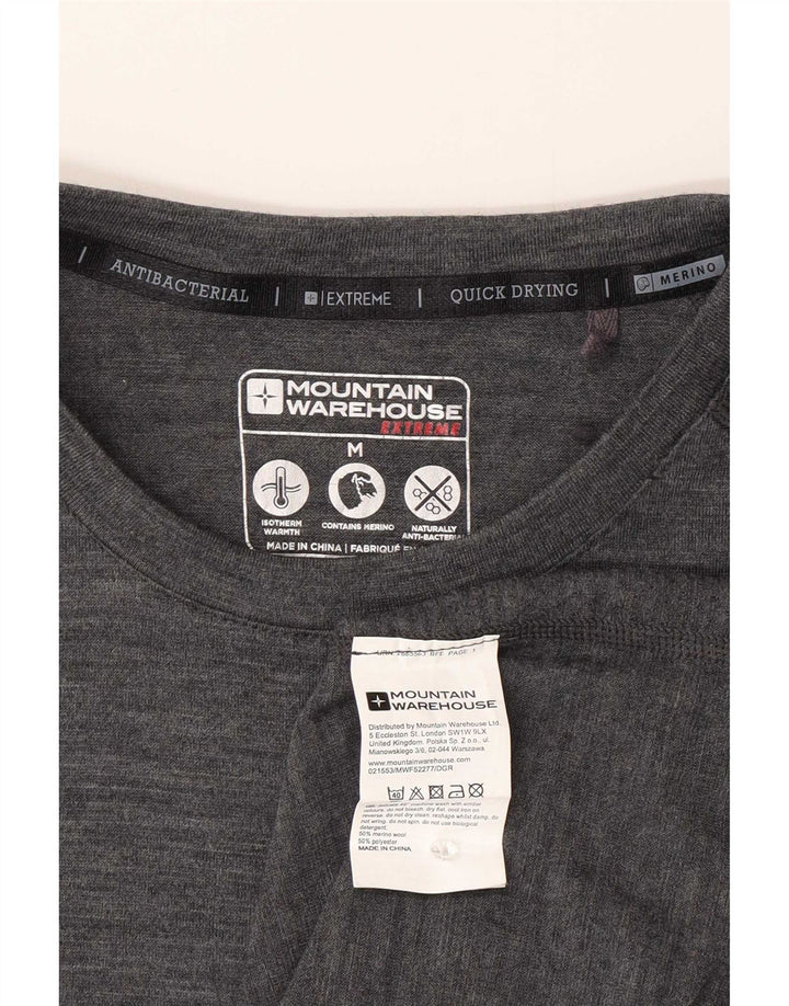 Mountain Warehouse Herre T-shirt Top Medium Grey Flecked Merino Wool