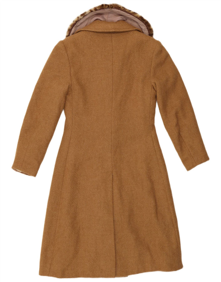 Vintage Dame Overfrakke UK 10 Lille Brun
