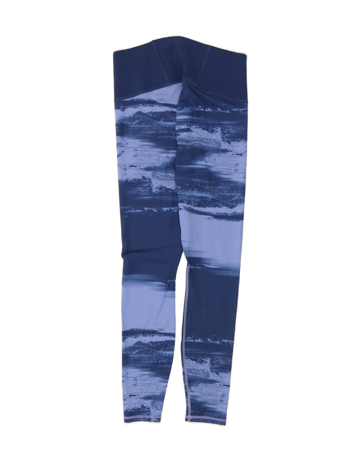 PUMA Womens Leggings UK 14 Large Navy Blue Colourblock Polyester Vintage Puma and Second-Hand Puma from Messina Hembry 