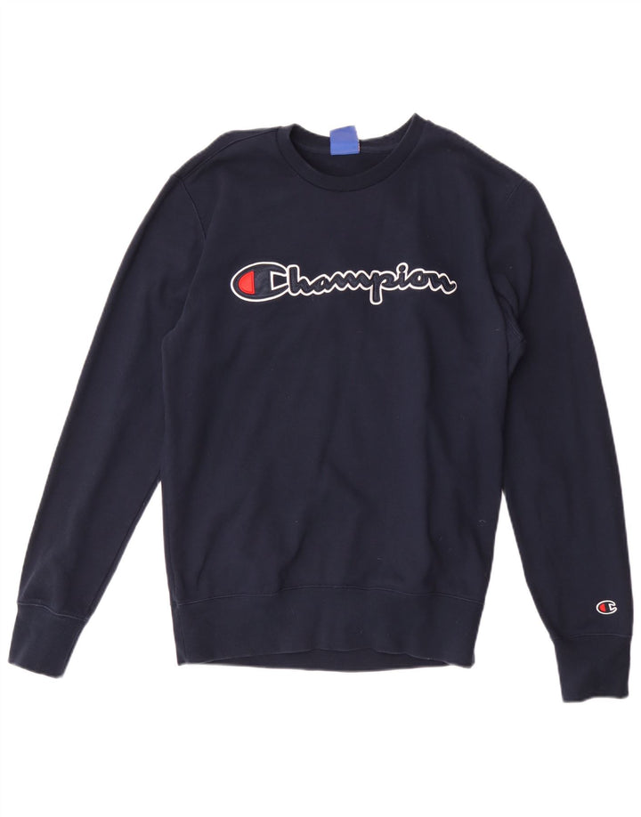 Champion Herre Grafisk Sweatshirt Jumper Medium Navyblå Bomuld