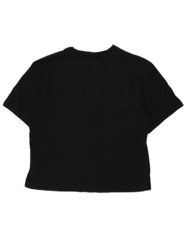 Nike Womens Crop Oversized grafisk T-shirt top UK 6 XS Sort bomuld