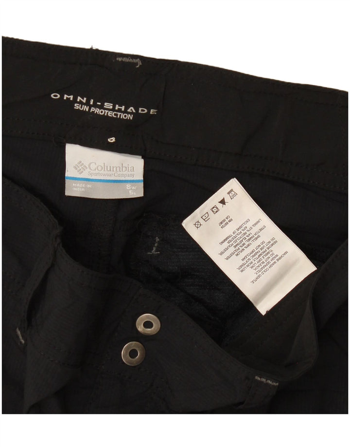 Columbia Womens Omni-Shade Cargo Shorts US 8 Medium W34 Black Nylon