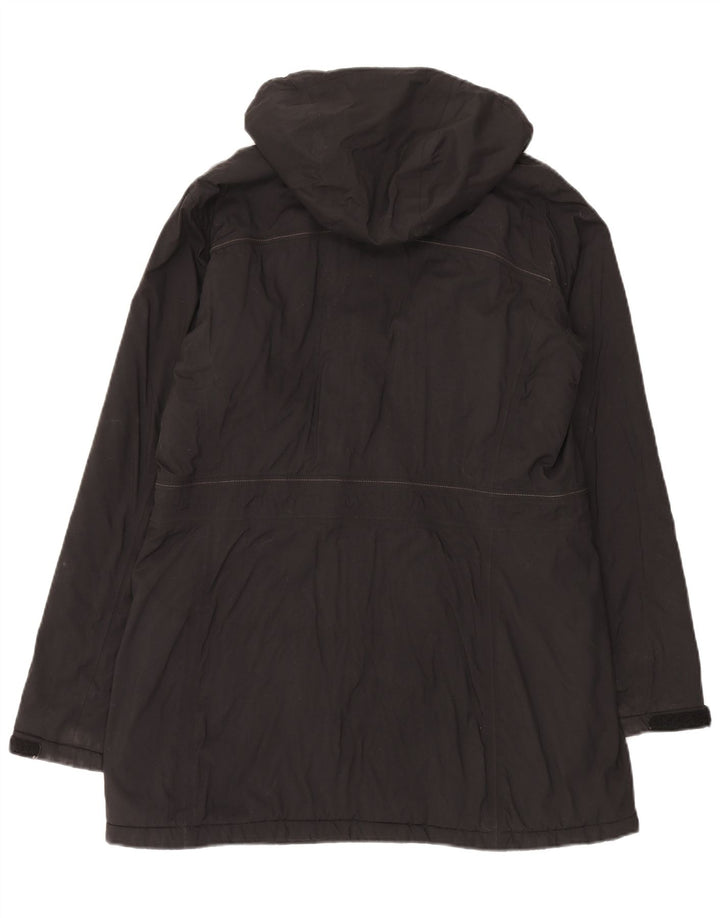 HELLY HANSEN Dame Hooded Windbreaker Coat UK 16 Large Black Polyamide