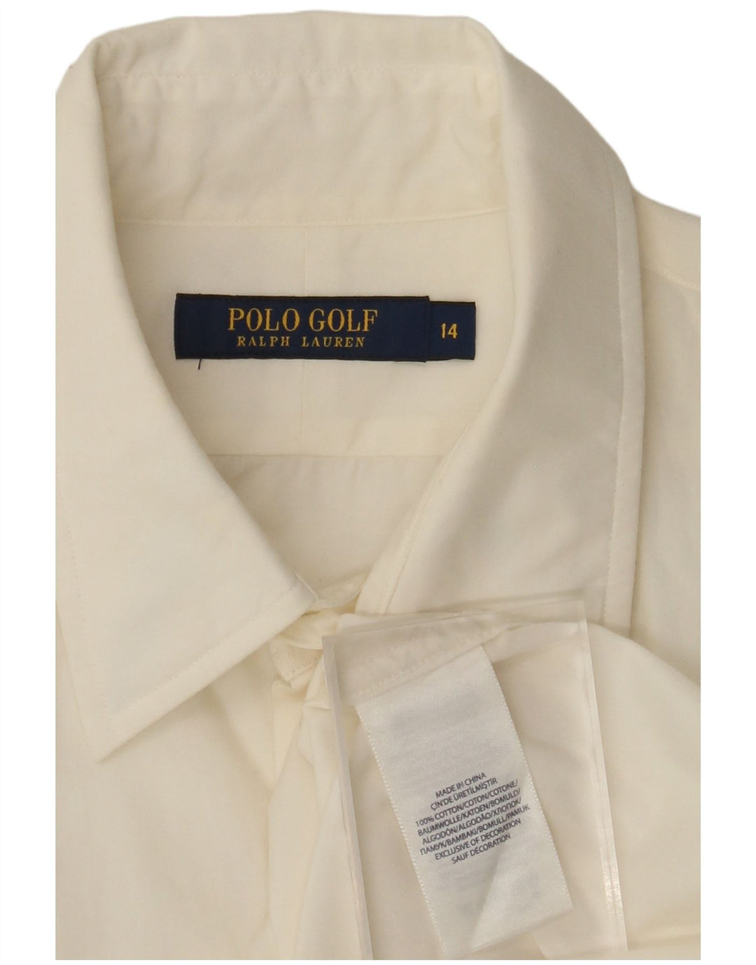 POLO RALPH LAUREN Dameskjorte US 14 XL Off White Bomuld